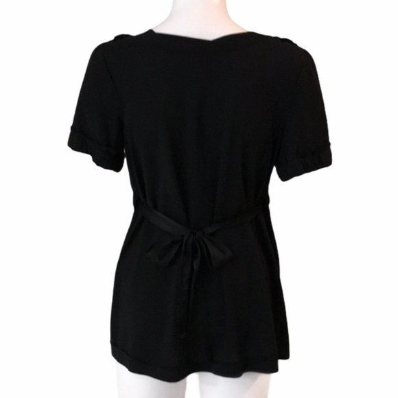 MARC JACOBS Black V-Neck Short Sleeve Blouse - Picture 2 of 9